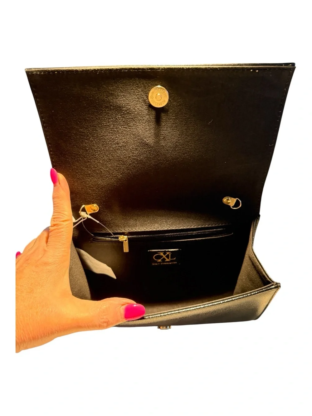 Christian Lacroix Paris Caviar Clutch with Detachable Chain – Black | NWT